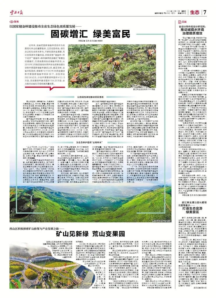以国家储备林建设推动全省生态绿色高质量发展——固碳增汇 绿美富民 - 关注森林