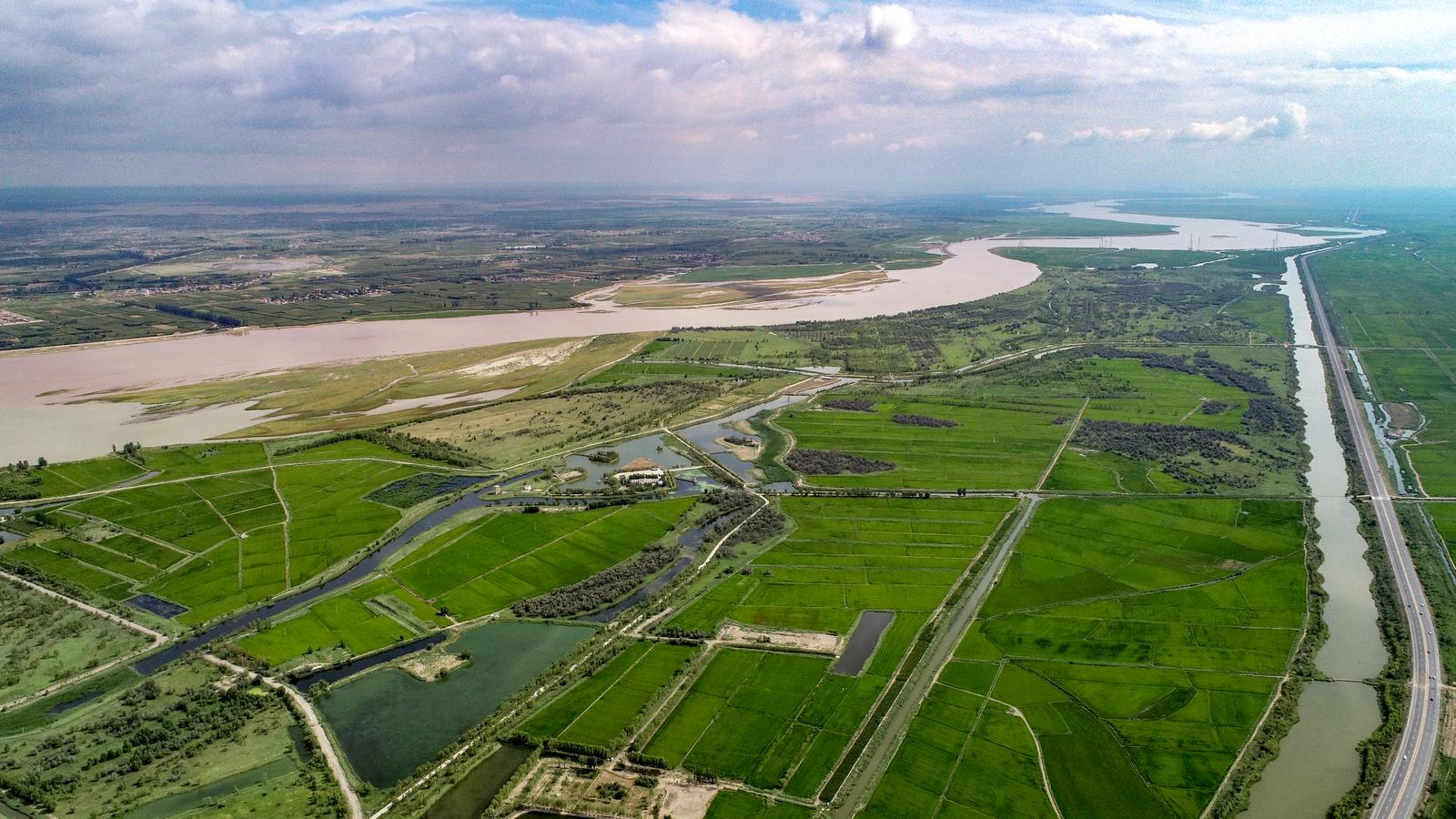 黃河灘區治理深入推進,平羅縣天河灣黃河國家溼地公園域內溼地系統